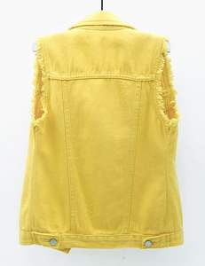 Nouvelle veste en jean pour hommes et gilet coupe ajustée sans manches veste en jean déchiré votre propre logo - Product Image 1