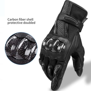 Gants de moto Alpha Racing en cuir unisexe à doigts entiers, respirants, équipement de sécurité pour hommes et femmes, conduite de moto, HKS TRADERS - Product Image 5