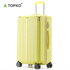 TOPKO 여행 수하물 가방 바퀴 및 잠금 수하물 야외 ABS + PC 휴대용 여행 수하물 가방