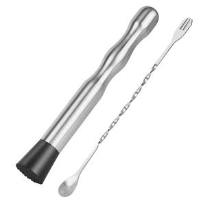 Premium Stainless Steel Cocktail Muddler Textured Head Heavy Duty Bar Tool for Effortless Crushing of Herbs Citrus and Ice - Product Image 3