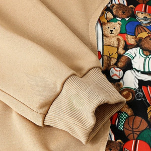 Sudadera extragrande de manga larga con cuello redondo para hombre Ropa de invierno en poliéster/algodón Material teñido liso - Product Image 2