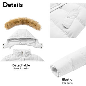 2025 chaqueta Parka a prueba de viento de Invierno para mujer, abrigo con cremallera de Color sólido, capucha extraíble y piel Reversible y de talla grande Casual - Product Image 6