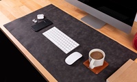 Grand tapis de souris personnalisé en cuir véritable Nouveau décor de bureau Ensemble d'accessoires Tapis de bureau Table Protector-LDP-0058