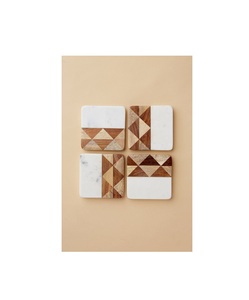 ที่รองแก้วไม้หินอ่อนเนื้อแข็งที่รองแก้วทำจากไม้มีน้ำหนักที่คงที่เป็นพิเศษสำหรับถ้วยแก้วใช้ในชีวิตประจำวัน - Product Image 1