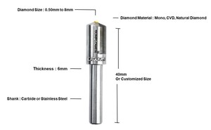 Outils de diamant de tournesol CNC pour la fabrication de bijoux tailles 0.5mm à 4mm tiges de 6mm-équipement spécial pour l'utilisation de la machine - Product Image 3