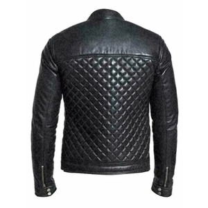 Veste en cuir de mouton souple personnalisée pour hommes veste de moto à col montant faite à la main tendance de la mode pour l'Europe et l'Amérique - Product Image 2