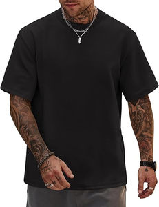 Mens Oversized Heavyweight 100% Cotton Crew <b>Neck</b> Summer Thick Tee Comfortable & Stylish Oversized T-Shirts for Men - Product Image 2