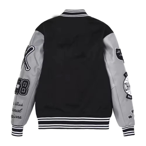 ราคาขายส่ง เสื้อแจ็คเก็ต Letterman มหาวิทยาลัย แบบสั่งทำพิเศษ ไซส์ใหญ่ ผ้าแคนวาสระบายอากาศได้ดี เป็นมิตรกับสิ่งแวดล้อม โลโก้สไตล์ High Street ราคาถูก - Product Image 2