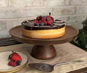 Soporte de exhibición de pedestal redondo de madera para pasteles y postres que sirve para bodas Herramientas de pastel Premium - Product Image 2