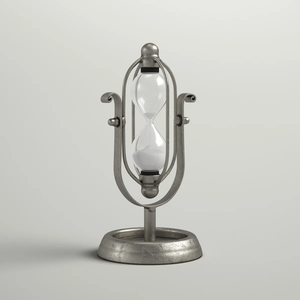 Handcrafted Creative <b>Silver</b> <b>Sand</b> Timer Handmade Modern Sculpture Metal & Glass <b>Sand</b> Timer for Home Accent - Product Image 3