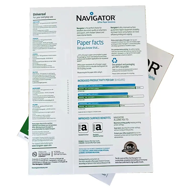 Super White Navigator A4 Copy Paper / Navigator A4 Paper Universal A4 Wholesale White Copy Universal Navigator A4 Paper 80gsm.