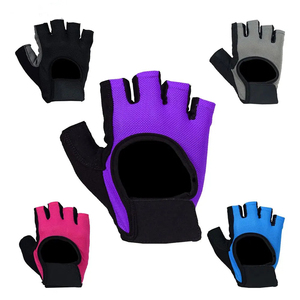 Gants de vélo demi-doigts en cuir/maille/polyester sur mesure, résistants, écologiques et respirants, en vente en gros - Product Image 4