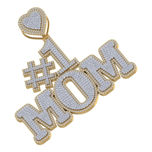 MOM #1 Custom 2025 Nuevo Elegante Iced Hip-hop Style 14K Chapado en oro de acero inoxidable Colgantes de diamantes y dijes para hombres - Product Image 5