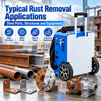 Machine de décapage de la rouille au laser pulsé 500W pour le nettoyage des surfaces métalliques, nettoyeur de rouille portable refroidi par air sans média abrasif