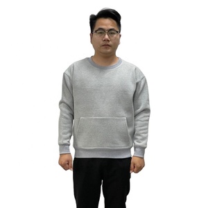 Alta calidad 100% algodón hombres peso pesado francés Terry cuello redondo sudadera canguro bolsillo otoño temporada venta al por mayor - Product Image 4