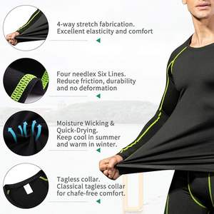 High Quality <b>Mens</b> Top Breathable Compression Shirt Sports Wear Gym Under Base Layer Shirts - Product Image 4