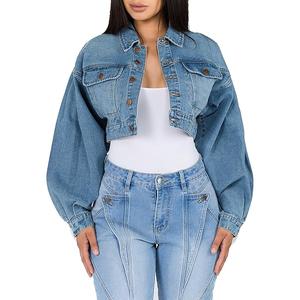 Manteau en jean surdimensionné Boyfriend pour femme Veste longue en coton avec veste en jean style camionneur pour femme - Product Image 1