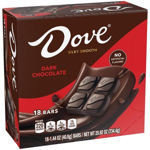 DOVE Candy Dark Chocolate <b>Bars</b>, Full Size, 1.44 oz (Pack of 18) Box - Product Image 1