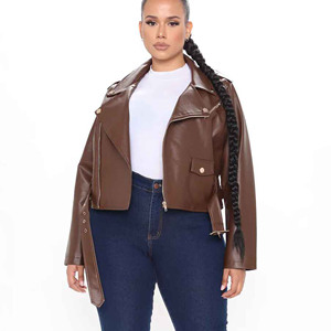 2025 veste en jean en cuir véritable pour dames nouvelle mode printemps automne agneau vestes 2025 veste de motard en cuir pour femmes - Product Image 5