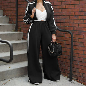 2025 personnalisé automne vêtements de détente costume culture gymnastique Sport entraînement femmes survêtement deux pièces col montant décontracté Jogging ensemble pour les femmes - Product Image 1