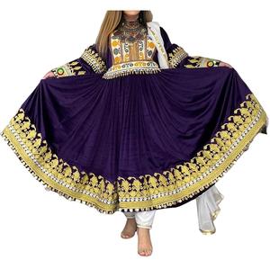 Haute qualité Top vente à la mode fantaisie grande taille longue robe style afghan robes vintage broderie plaine teint robe afghane - Product Image 6