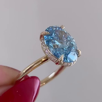 Bague de fiançailles pour femme en diamant bleu de laboratoire certifié IGI, 3,30 carats au total, avec halo caché, forme ovale, D-E-F VVSVS, bleu fantaisie