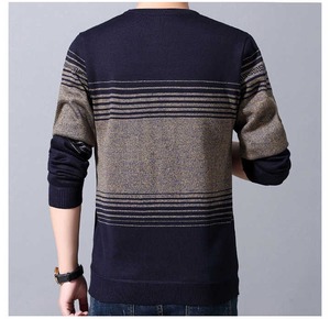 Suéter de punto Premium a la moda para mujer personalizado, suéteres a rayas para hombre, jersey de manga larga que combina con todo, ropa de moda para mantener el calor para hombre - Product Image 6