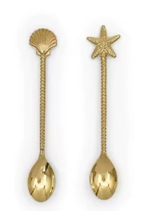 Ensemble de couverts pour hôtel Ensemble de cuillères à café en or coulé Ustensiles de restaurant Couverts de mariage - Product Image 1