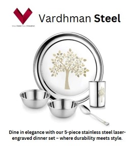 Premium 5-Piece <b>Laser</b> Cut Stainless Steel Dinnerware Set Classic Design Plant Pattern Spoon Utensils Huge Demand <b>Sale</b> - Product Image 2