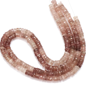 Cuentas Heishi de Alta Calidad con Forma de Neumático Facetado de Fresa, 5-8mm AAA++ Natural Rosa, Corte de Rueda Facetado de Fresa, Venta al por Mayor - Product Image 5