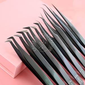 Eyelash Extension Tweezer Fiber Tip Sustainable Boot Volume Hook Tip Curved Tweezers for <b>Cluster</b> or Individual <b>Lash</b> Styling - Product Image 1