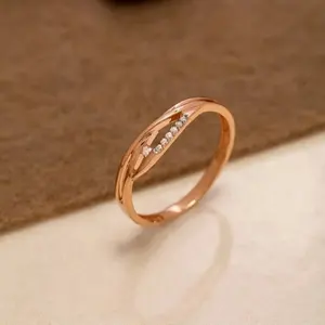 Cincin perak Sterling dengan batu zirkonia kubik wanita hadiah Valentine untuk dia zirkonia cincin minimalis cincin Mewah Unik