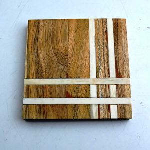 แผ่นรองแก้วหินแถบเรซินแบบไขว้สี่ชิ้นสินค้าแฮนด์เมดคุณภาพสูง - Product Image 5