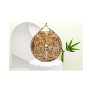 Classic <b>Wicker</b> Bamboo Handle <b>Bag</b> with Handles Round Shape Custom Size Multifunction Handicraft Fashion Accessories Made Vietnam - Product Image 4