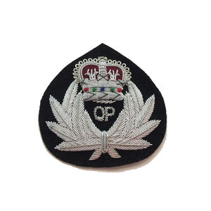 Premium Quality High Fashion Bullion Wire <b>Badges</b> New Design Crown Wing Patch Embroidered on Leather #00227 - Product Image 2