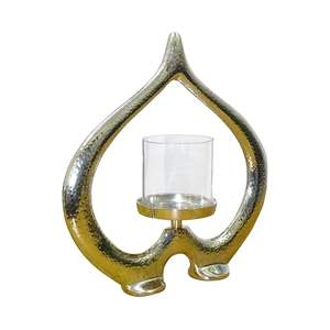 Bougie unique Photophore moderne en argent en forme de coeur Bougie photophore élégante avec argent - Product Image 2