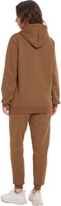 Ensemble de survêtement marron à capuche pour homme, couleur unie, en coton, décontracté, sweat-shirt et pantalon à manches longues avec cordon de serrage, idéal pour l'automne - Product Image 5