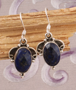 <b>Top</b> Quality Lapis Gemstone 925 Sterling Silver Wedding Antique Silver <b>Earring</b> for Anniversary Gift - Product Image 1
