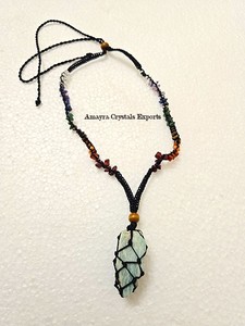 Pendentif en pierre d'agate Angelite 7 chakras, pendentifs faits à la main en pierre naturelle, vente en gros, exportations de cristaux Amayra - Product Image 5