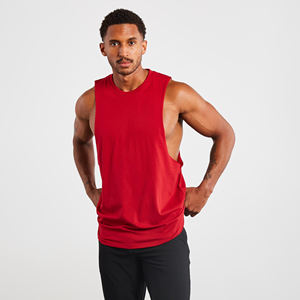 Débardeurs sans manches en coton confortable pour hommes respirant Fitness Gym chemises broderie bras trou de goutte pour l'entraînement de musculation - Product Image 4