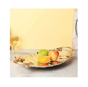 Plateau en aluminium de fruits en métal de forme ovale bol de service maison et cuisine équipement de service de mariage et de fête bol de fruits fait à la main - Product Image 5