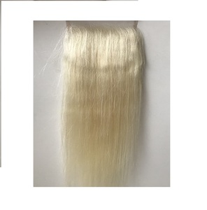 Vente en gros Mongol Brésilien 613 Blonde Droite Extensions de Cheveux Humains Cuticule Aligné 4x4 HD Vague de Fermeture de Dentelle Transparente - Product Image 1