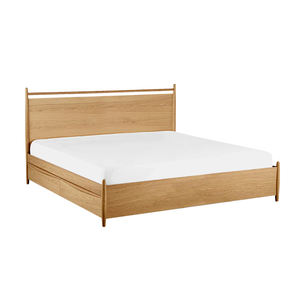 Lit king size en teck de haute qualité, couleur naturelle, adapté aux maisons, hôtels, villas et appartements. - Product Image 2