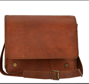 Maletín de mensajero para ordenador portátil de cuero personalizado para hombre, Monograma, bandolera, Regalos para Él, maletín de cuero para hombre - Product Image 1