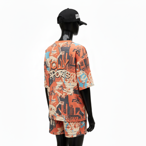 ชุดเสื้อยืดและกางเกงขาสั้นลำลองสำหรับผู้หญิง ผ้าเจอร์ซีย์เนื้อเรียบผสมผ้าฝ้ายและโพลีเอสเตอร์ รับสกรีนโลโก้ตามแบบ 100% ผ้าฝ้าย - Product Image 5