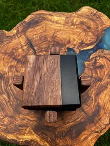 Posavasos de madera y resina epoxi, posavasos de alta calidad para bebidas, posavasos de resina cuadrado redondo, personalización por Royal natural craft - Product Image 3