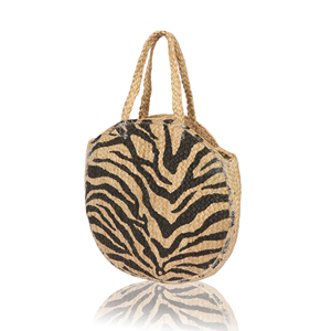 Bolso de mano de yute con estampado de cebra para fiesta en la playa, asa de cuerda, tamaño personalizado, patrón animal para mujer - Product Image 3