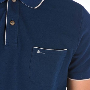 Camiseta de Manga Corta con Botones y Bolsillo Delantero Personalizado para Hombre, Tejido de Jersey de Fibra de Bambú, Transpirable y de Secado Rápido - Product Image 4