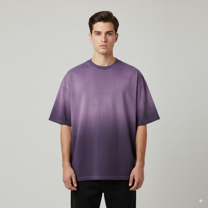 High Quality 230GSM Cotton <b>Fleece</b> Drop Shoulder Round Neck T <b>Shirt</b> <b>Men's</b>/Women's Wholesale Custom Logo Oversized Winter T <b>Shirts</b> - Product Image 3