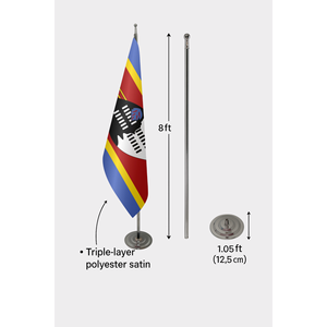 Custom Eswatini Indoor <b>Flag</b> with Digital Printing Aluminum <b>Pole</b> Custom Logo on Silk or Polyester - Product Image 6